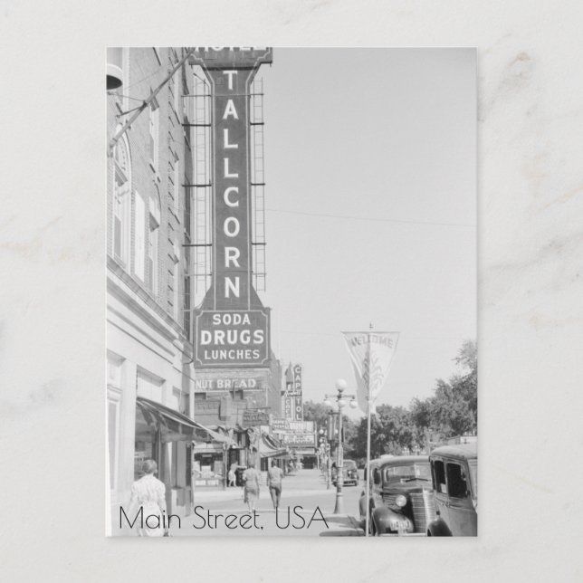 Hauptstraße, Marshalltown, Iowa Postkarte (Vorderseite)