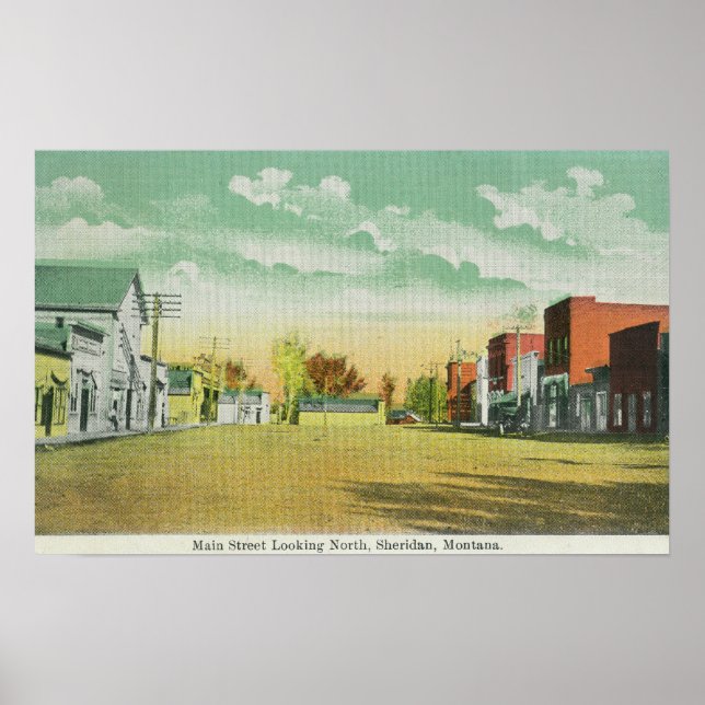 Hauptstraße mit Blick auf NordSheridan, MT Poster (Vorne)