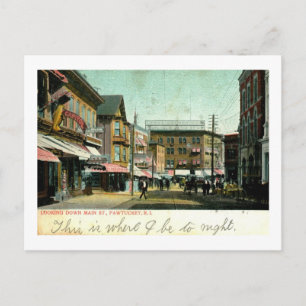 Hauptstraße, Pawtucket, Rhode Island Vintage Postkarte