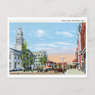Hauptstraße, Winchester, Kentucky Vintage Postkarte