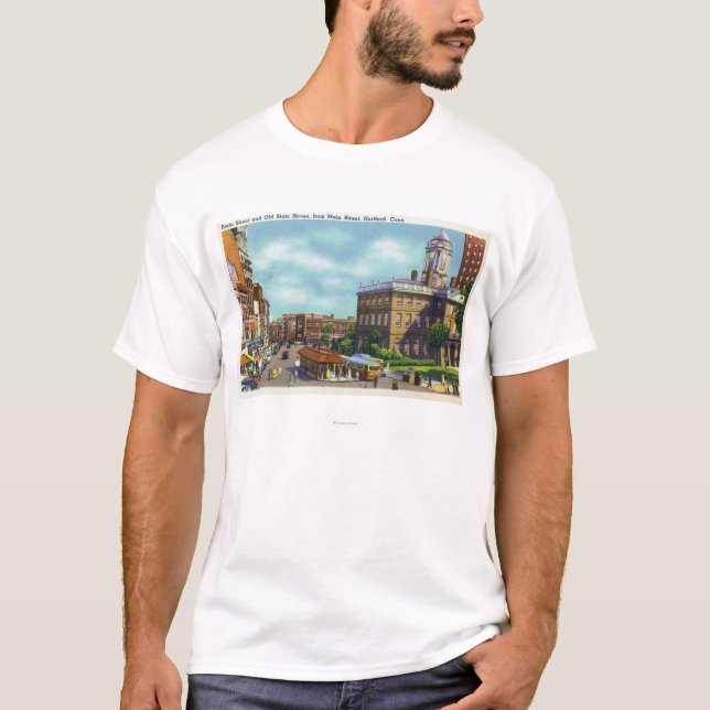 Hauptstraßen-Ansicht der Staats-Straße u. des T-Shirt (Vorderseite)