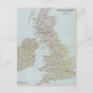 Hauptstraßen der Britischen Inseln Postkarte