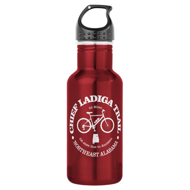 Hauptweg Ladiga (Radfahren) Edelstahlflasche (Vorderseite)