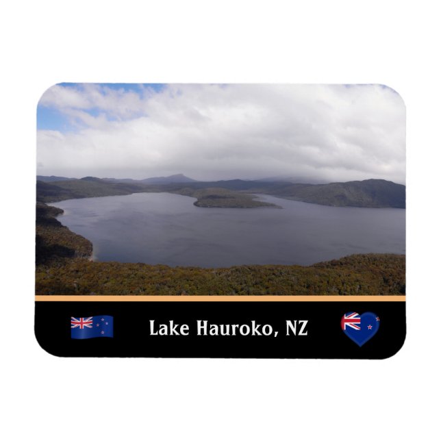 Hauroko Panorama-See & Neuseeland /Teil 1 Magnet (Horizontal)