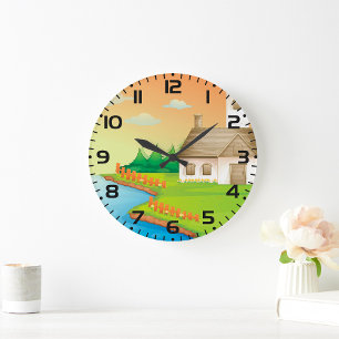 Haus am Fluss Große Wanduhr