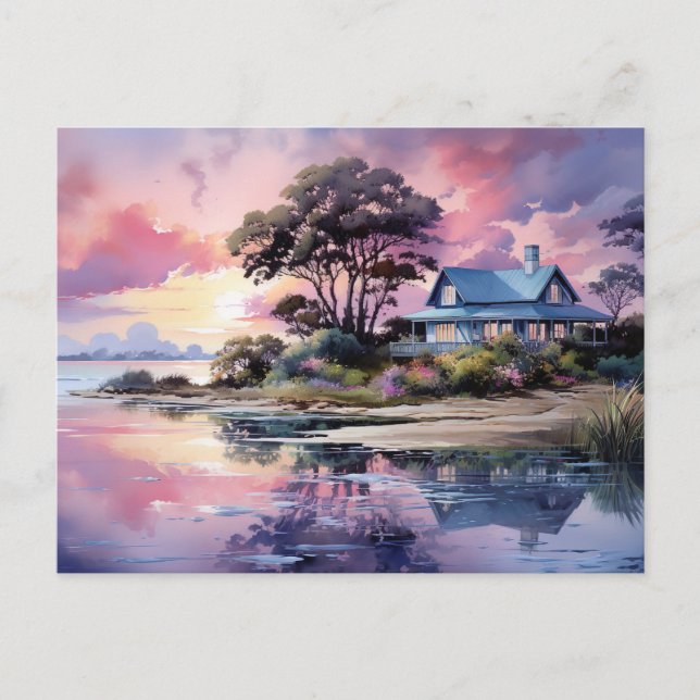 Haus am Meer Küstenkunst Postkarte (Vorderseite)