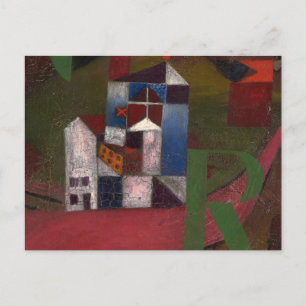 Haus am Straßenrand, Villa R von Paul Klee Postkarte