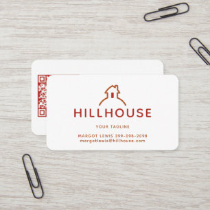 Haus auf dem Hügel Logo Immobilien oder Wohnkomple Visitenkarte