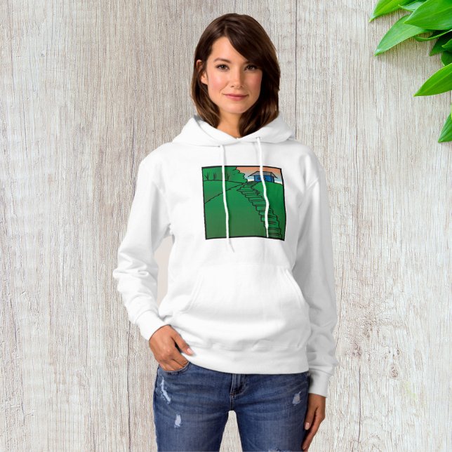 Haus auf einem grünen Hügel Hoodie (Von Creator hochgeladen)