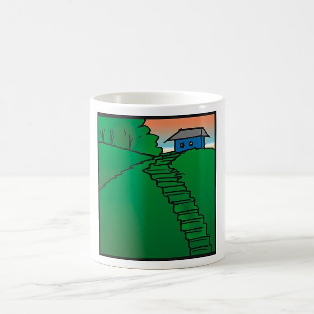 Haus auf einem grünen Hügel Kaffeetasse (Von Creator hochgeladen)