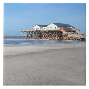 Haus auf Pfählen am Strand von St. Peter Ording Fliese