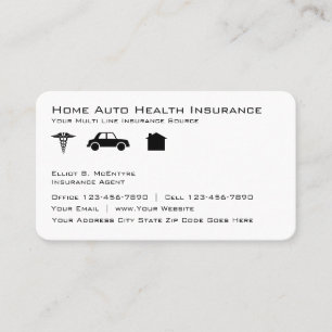 Haus Auto Krankenversicherung Agent Visitenkarte