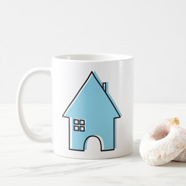 Haus (blau) kaffeetasse (Mit Donut)