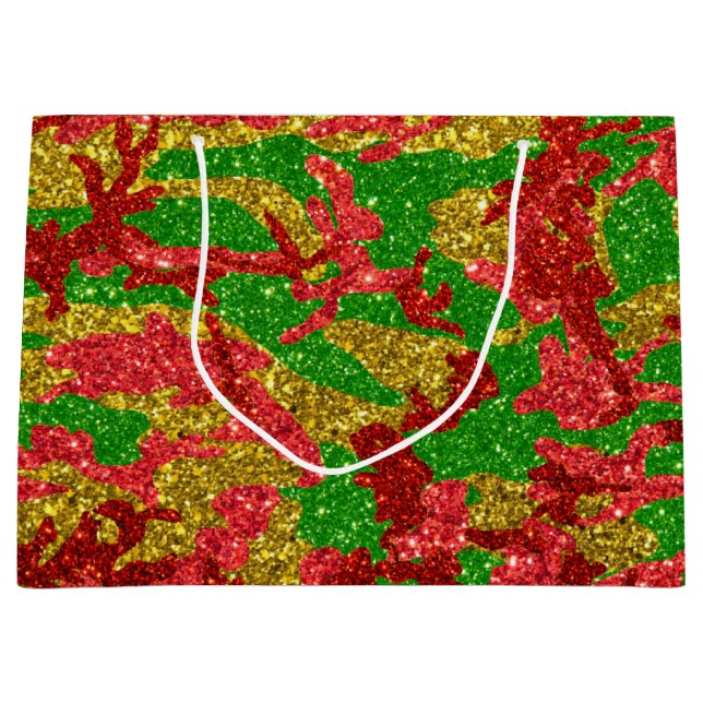 Haus der Camouflage Gold Xmas Muster Große Geschenktüte (Vorderseite)