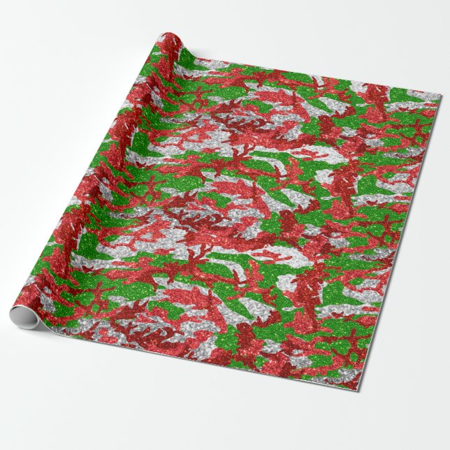 Haus der Camouflage Silver Xmas Muster Geschenkpapier (Ungerollt)