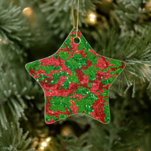Haus der Camouflage Xmas Glitzer Camouflage Keramik Ornament