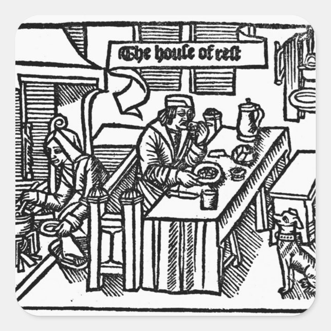 Haus der Erholung Quadratischer Aufkleber (Vorderseite)