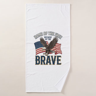 Haus der freien tapferen Adler-Patriotismus-Shirt- Badehandtuch