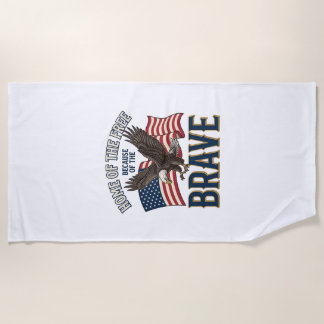 Haus der freien tapferen Adler-Patriotismus-Shirt- Strandtuch
