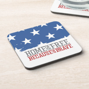 Haus der Freien wegen der Tapferen US-Flagge Getränkeuntersetzer