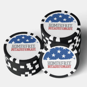 Haus der Freien wegen der Tapferen US-Flagge Pokerchips