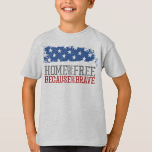 Haus der Freien wegen der Tapferen US-Flagge T-Shirt