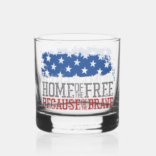 Haus der Freien wegen der Tapferen US-Flagge Whiskyglas