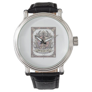 Haus der Katzen Katzen Heraldik Wappen Vintage Armbanduhr