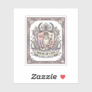 Haus der Katzen Katzen Heraldik Wappen Vintage Aufkleber