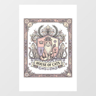 Haus der Katzen Katzen Heraldik Wappen Vintage Fensteraufkleber