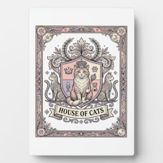 Haus der Katzen Katzen Heraldik Wappen Vintage Fotoplatte