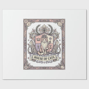 Haus der Katzen Katzen Heraldik Wappen Vintage Geschenkpapier
