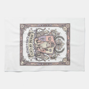 Haus der Katzen Katzen Heraldik Wappen Vintage Geschirrtuch