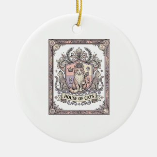 Haus der Katzen Katzen Heraldik Wappen Vintage Keramik Ornament
