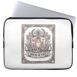 Haus der Katzen Katzen Heraldik Wappen Vintage Laptopschutzhülle