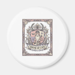 Haus der Katzen Katzen Heraldik Wappen Vintage Magnet
