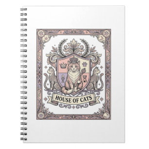Haus der Katzen Katzen Heraldik Wappen Vintage Notizblock