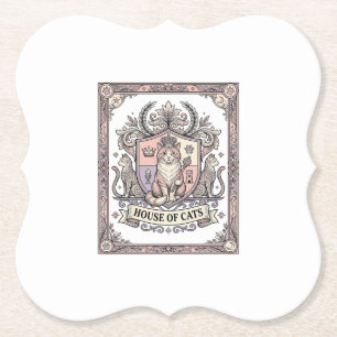Haus der Katzen Katzen Heraldik Wappen Vintage Untersetzer