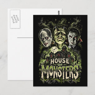 Haus der Monster Klassische Horror-Postkarte Postkarte
