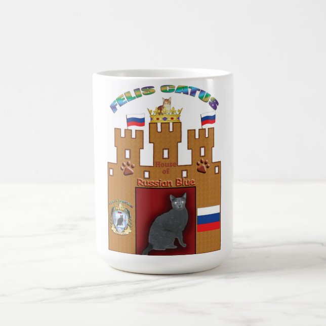 Haus der russischen Wappen-Tasse der blauen Katze Tasse (Mittel)