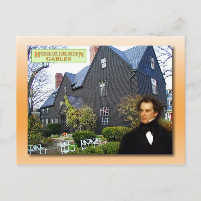 Haus der sieben Gabel, Salem, Massachusetts Postkarte (Vorderseite)