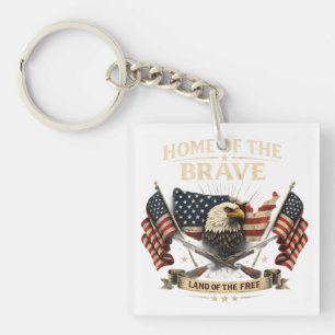 Haus der tapferen patriotischen T-Shirt USA-Flagge Schlüsselanhänger