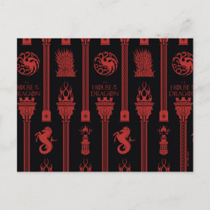 Haus des Dragon-Wappen-Musters Postkarte