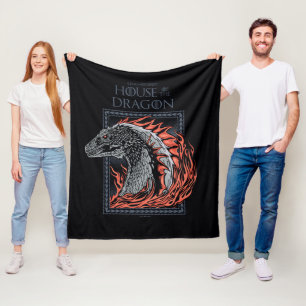 HAUS DES DRAGONS   Drachenprofil in Flammen Fleecedecke