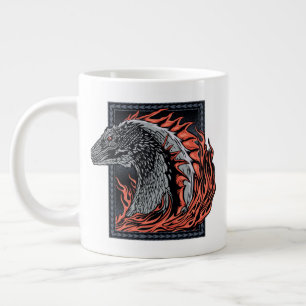HAUS DES DRAGONS   Drachenprofil in Flammen Jumbo-Tasse