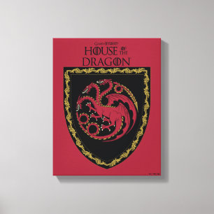 HAUS DES DRAGONS House Targaryen Wappen Leinwanddruck
