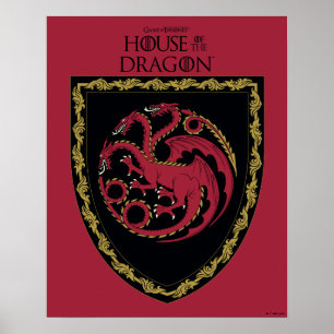 HAUS DES DRAGONS   House Targaryen Wappen Poster
