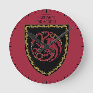 HAUS DES DRAGONS House Targaryen Wappen Runde Wanduhr