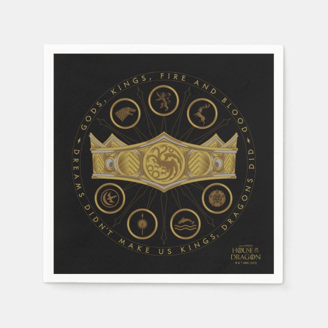 HAUS DES DRAGONS | Sieben Kingdoms Crown Serviette (Vorderseite)