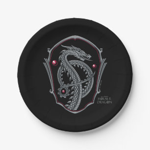 HAUS DES DRAGONS Silver Dragon Abzeichen Paper P Pappteller
